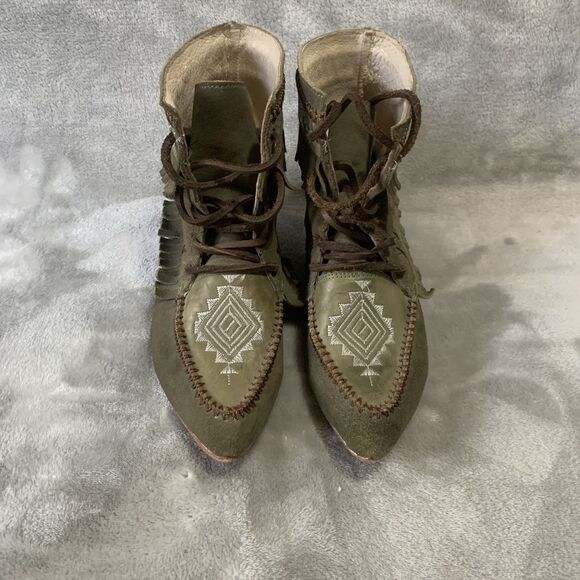 Freebird by Steven Tribe Boots Womens Size 6 Suede Embroidered Aztec Southwest - Picture 9 of 16